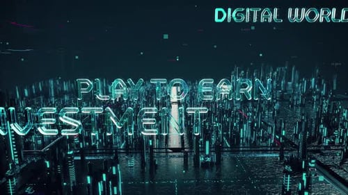 Futuristic Blockchain Digital World Metaverse Title Reveal