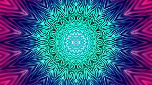 Vibrant Mandala Kaleidoscope Abstract Background Expanding Pattern