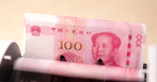 Machine Counting Renminbi Yuan Currency Notes