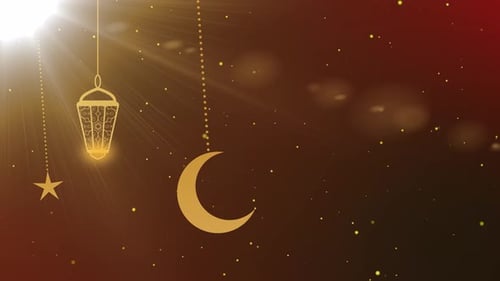 islamic design concept with hanging ramadan candle.