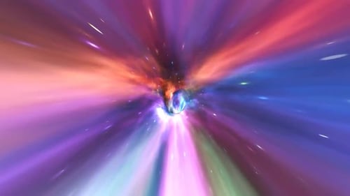 Travel through SciFi Wormhole Tunnel at Warp Speed in Galactic Space - 1080p