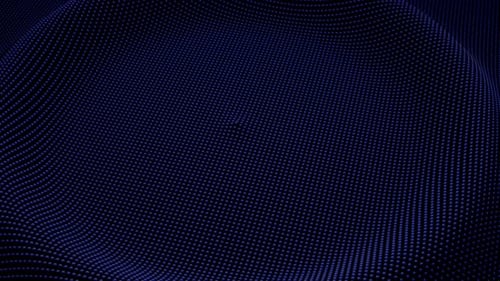Glowing Digital Circle Wave Pulsation on Abstract Dot Grid
