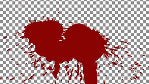 Animated Red Liquid Paint Splatter