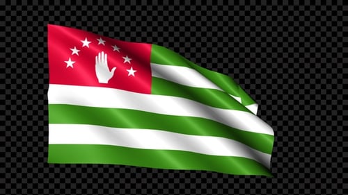 Waving Abkhazia National Flag Animation