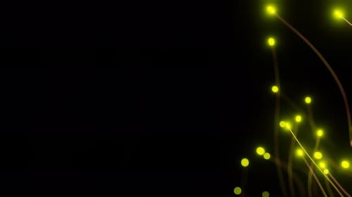 Simulation abstraite de particules jaune-orange