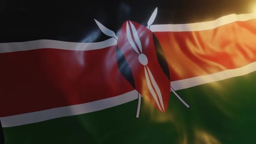 Waving Flag of Kenya Animation