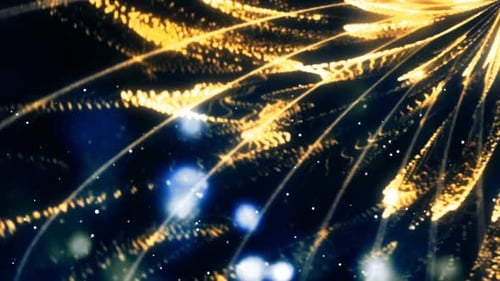 Abstract Flowing Golden Particles Motion Background Animation