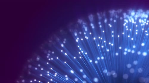 Futuristic Fiber Optic Network Data Stream