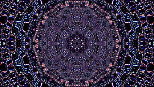 Abstract Neon Geometric Kaleidoscope Looping Pattern Background