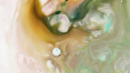 Abstract Fluids in Gold, Green, and Blue