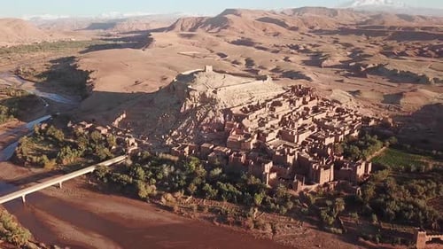 Aerial View on Kasbah Ait Ben Haddou in Morocco