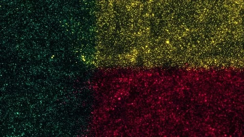 Glittery Benin Flag Particle Background Animation