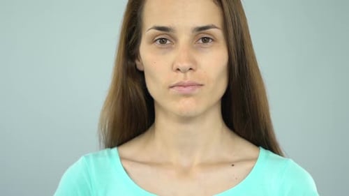 Woman Holding Protest Sign Saying No is No