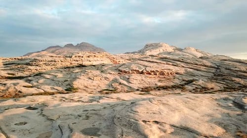 Aerial View of Rocky Mountains at Sunset