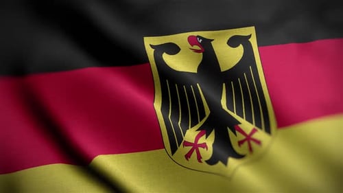 Realistic Waving German Flag With National Emblem