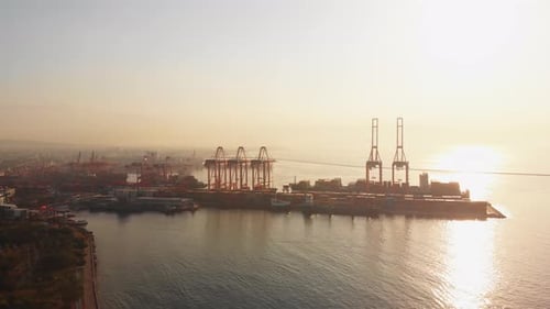 Container Ship Port In Mersin, Turkey