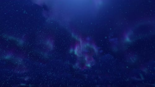 4k Night Snow And Northern Lights Cycle