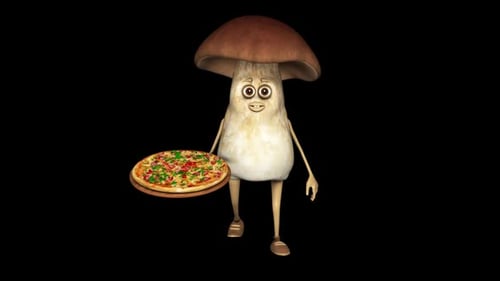 Mushroom Pizza Looped Alpha Channel