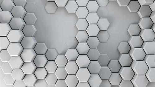 Abstract Geometric Hexagon Grid Modern Animation Loop