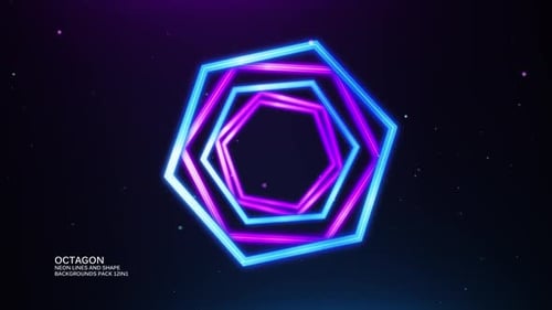 Blue And Pink Neon Lines And Shape Loop Backgrounds Pack 12in1