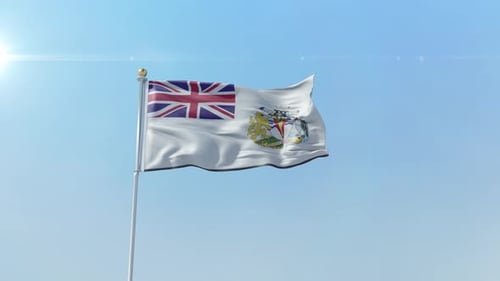 British Antarctic Territory Flag Waving 3D Animation