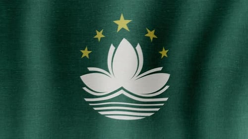 Realistic Macau Flag Waving Loop Animation