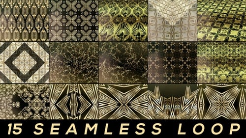 Elegant Gold Decorative Abstract Animated Patterns Collection