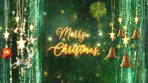 Elegant Glowing Merry Christmas Title Animation