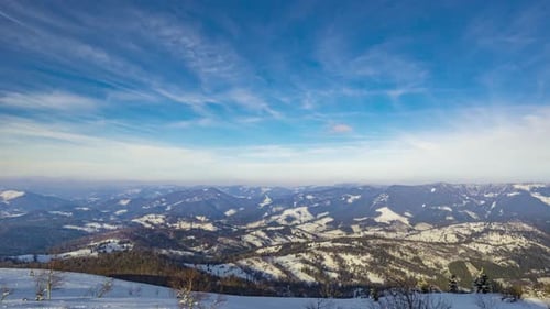 Sundown Winter Mountain Zeitraffer Video