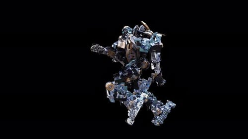Futuristic Mechanical Robot Dancing Character Animation