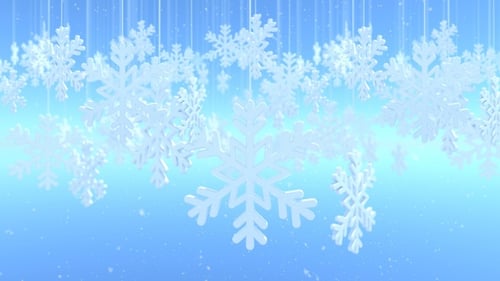Animated Hanging Snowflakes Winter Christmas Background