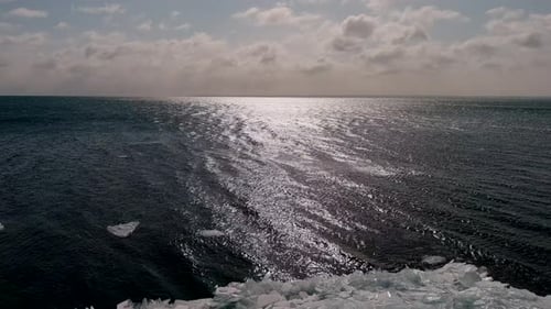 Ice Formations In Lake Superior During Winter - aerial shot