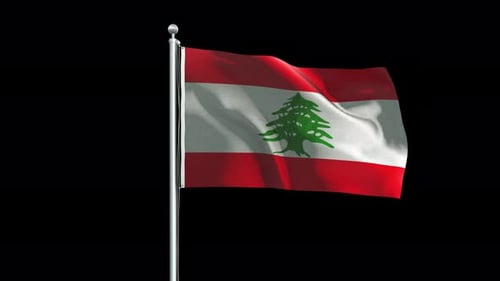 Realistic Waving Lebanon Flag Animation