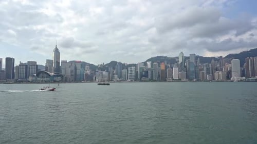Beautiful building and architecture around Hong kong city skyline