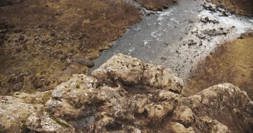 View Over Cliff Edge To River Below