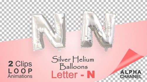 Animated Silver Foil Letter N Balloon for Party Decorations