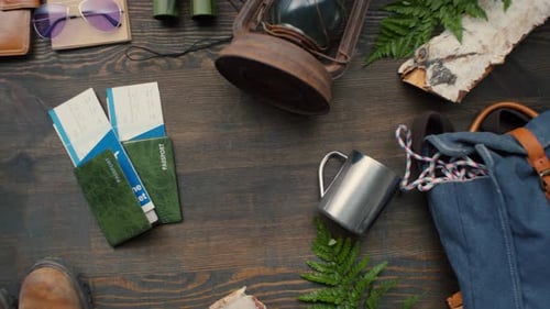 Flat Lay Shot of Travel Accessories