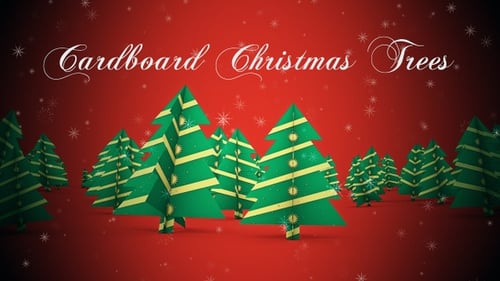 Animated Christmas Tree Forest with Falling Snowflakes Background Loop
