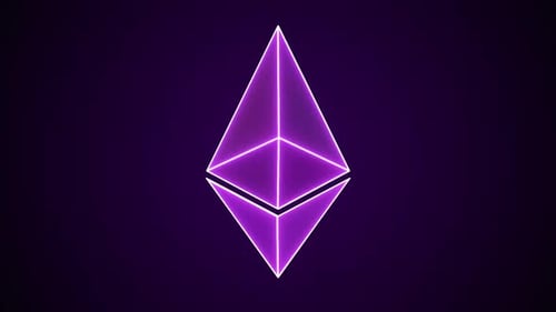 Animated Neon Ethereum-Like Symbol for Technology Content