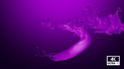 Abstract Purple Liquid Fluid Splash Element