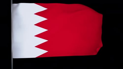 Bahrain Flag Waving Realistic Seamless Loop