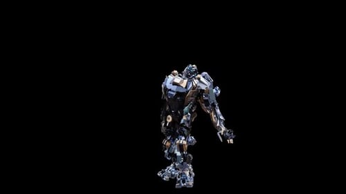 Futuristic Metallic Robot Dancing 3D Animation