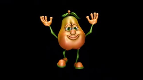 Fun Pear Looped Dance with Alpha Channel and Shadow