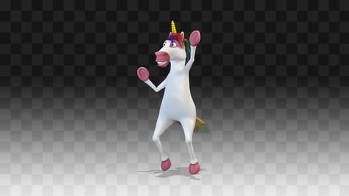 Unicorn Horse Dancing A Funny Dance Around Him