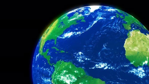 Viewing 3d rotated realistic planet earth