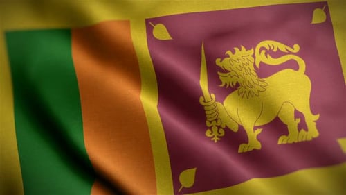 Seamless Loop Waving Sri Lanka National Flag