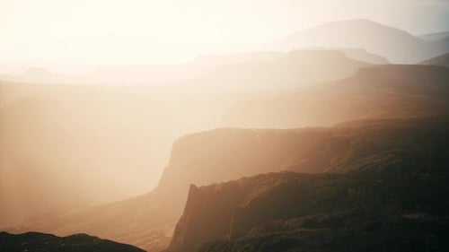 Misty Mountain Canyon Landscape Cinematic Background