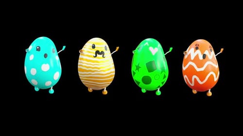 35 Easter Day Eggs Dancing HD