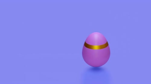 Modern Minimalist 3D Easter Egg Rolling Animation for Celebrations