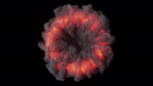 Dynamic Fiery Smoke Ring Effect
